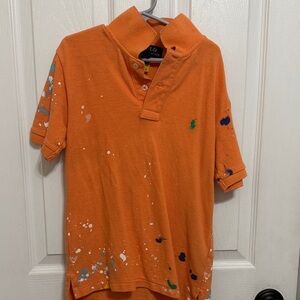 Polo by Ralph Lauren Kids Orange Paint Splatter Polo